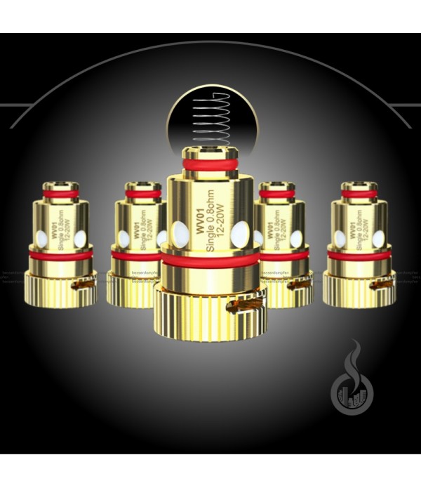 5x Wismec WV01 Coil Verdampferkopf - 0.8 Ohm